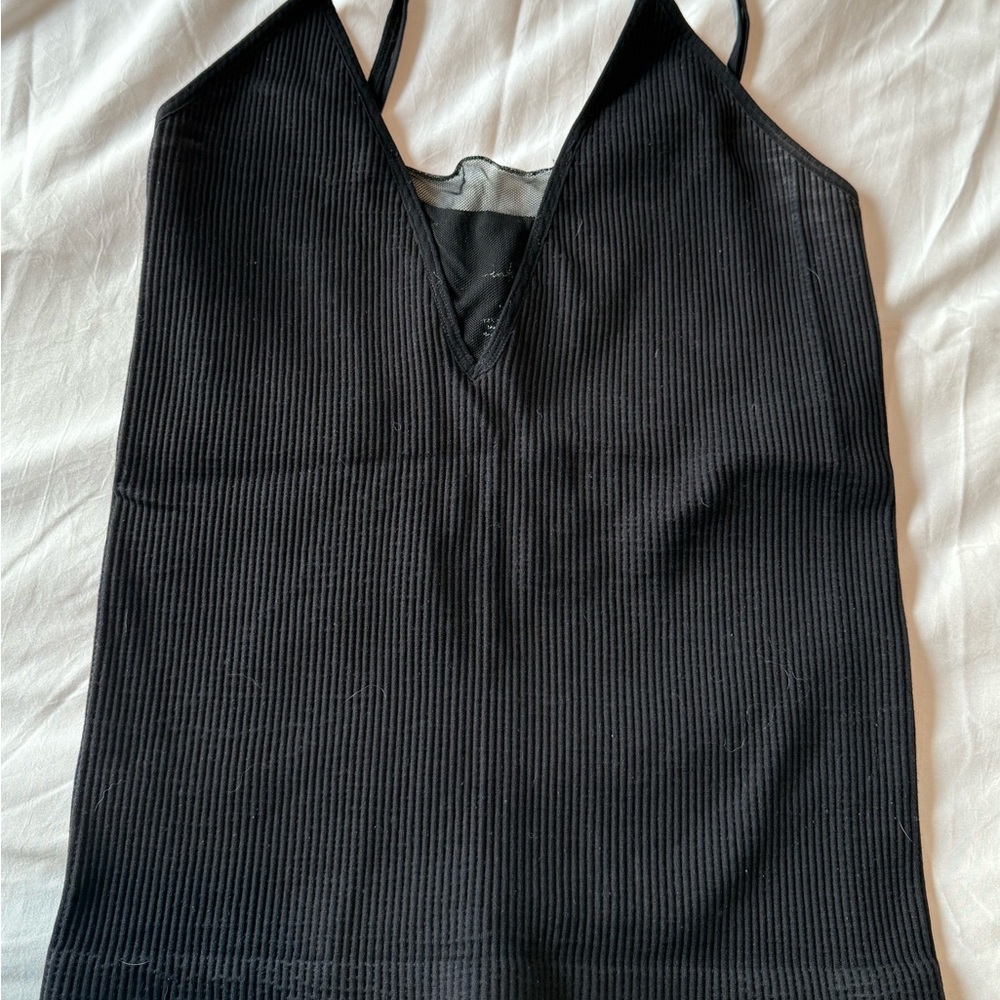 Free People Black Ribbed Women's Top